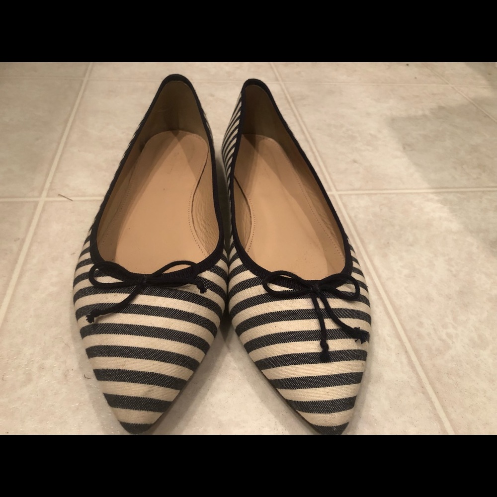 J Crew size 8 striped flats